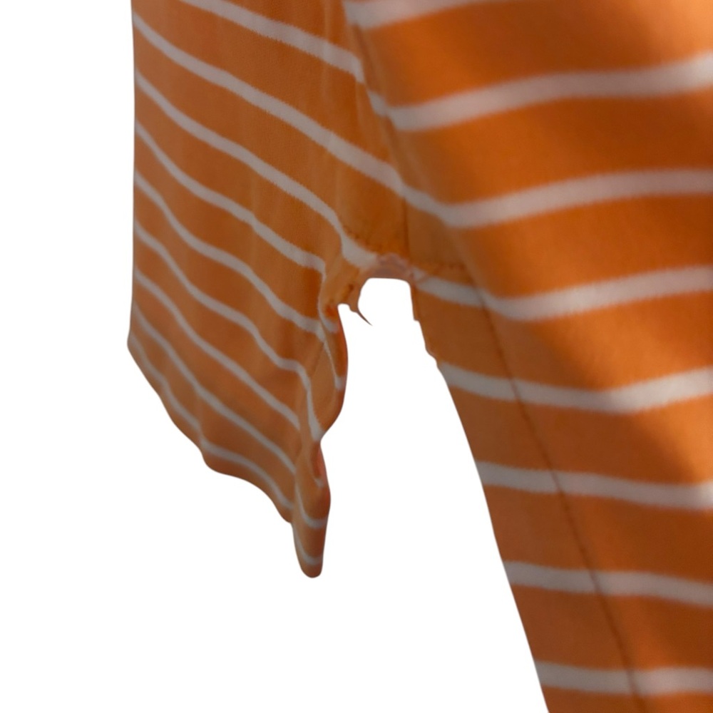 Polo Orange/White Striped Short Sleeve Polo Shirt -size Medium - Picture 8 of 12